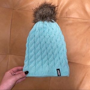 509 TEAL BEANIE WITH PUFF